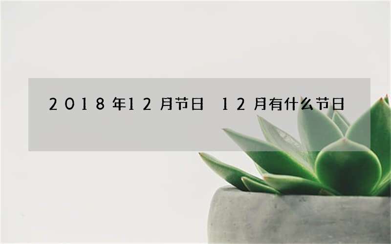 2018年12月节日 12月有什么节日